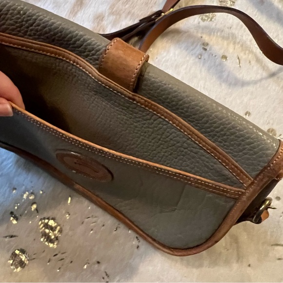 Vintage Dooney & Bourke Brown Pebbled Leather Crossbody Bag 1980s - Picture 5 of 8